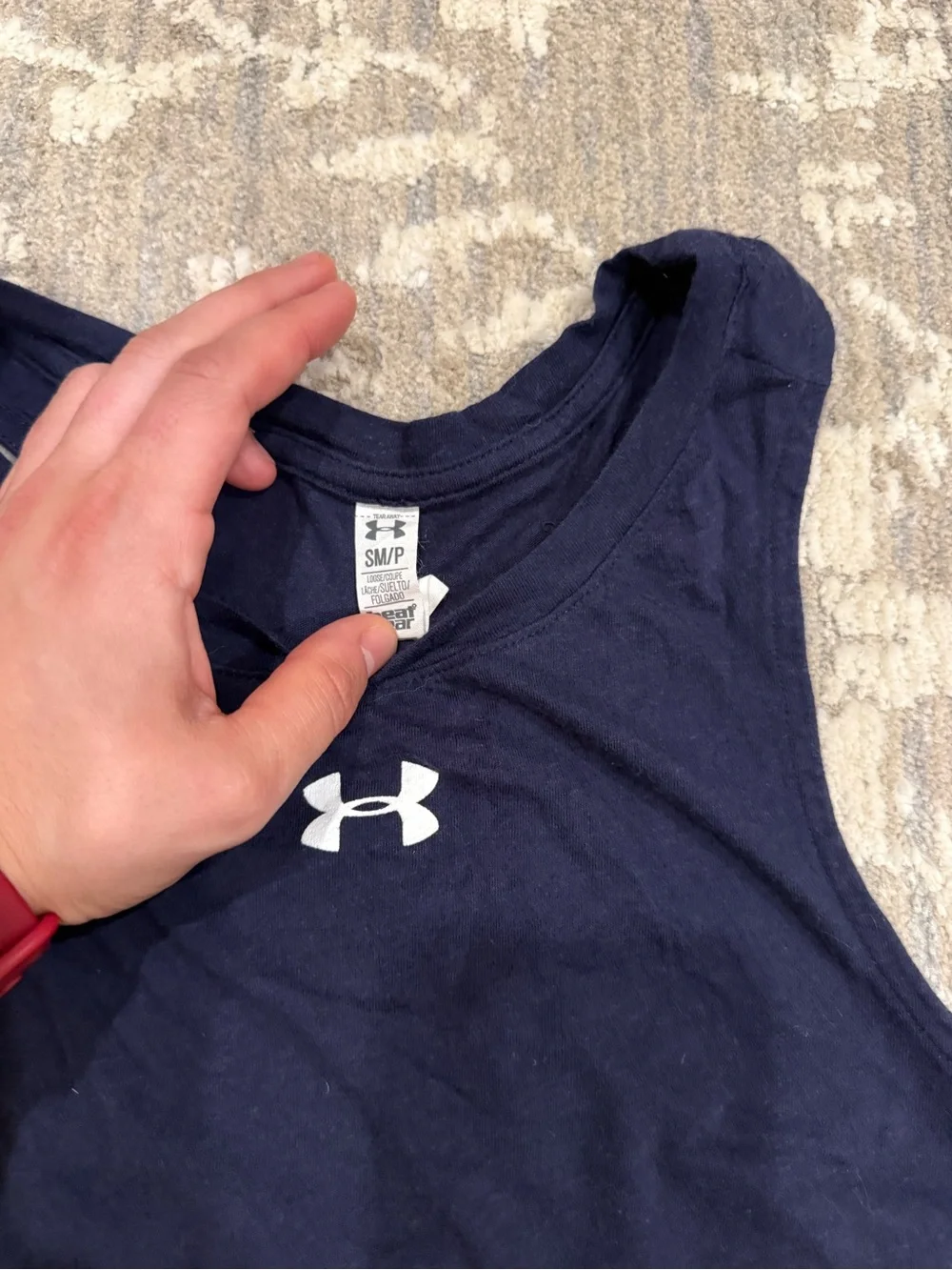 Nike Black Racerback Crop Tank Top and blue under armour crop tank